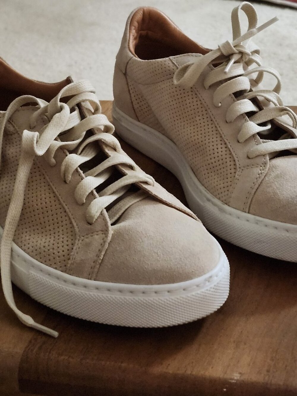 GREATS Brooklyn Shoes Size 9 SAND Leather Sneakers Made in Italy